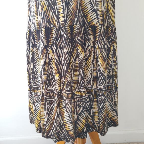 Nic + Zoe Maxi Dress Surplice Sleeveless Brown Plant Stretch Women XS - Picture 8 of 12